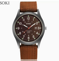 Canvas Strap Men's Casual Watch, Retro Military Style Calendar Quartz Watch, Youth and Student Sports Wristwatch