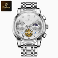 BINBON Multifunctional Quartz Watch with Luminous Luminous Skeleton and Waterproof Design for Men